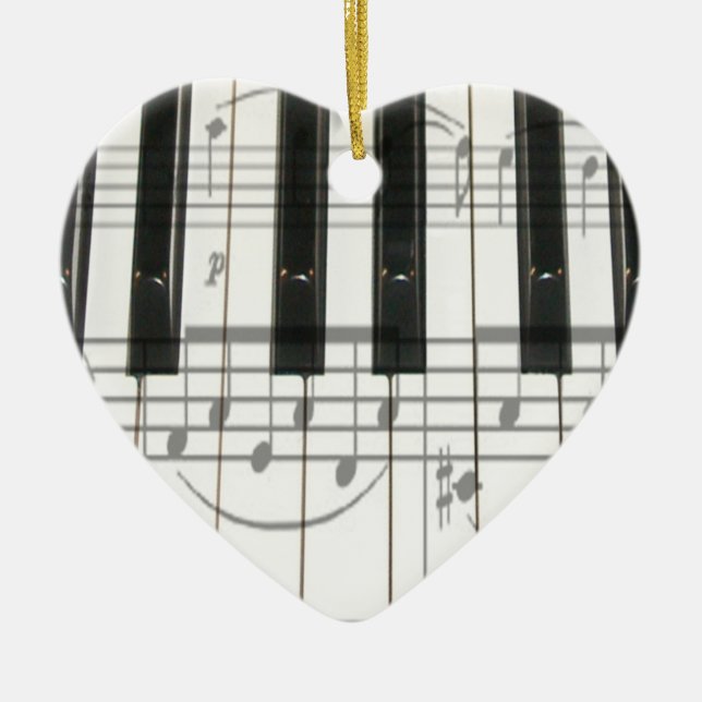 Heart Piano Tangentbord Ornament (Framsidan)