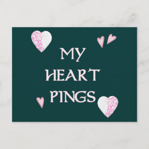 Heart Pings Ping Pong Vykort