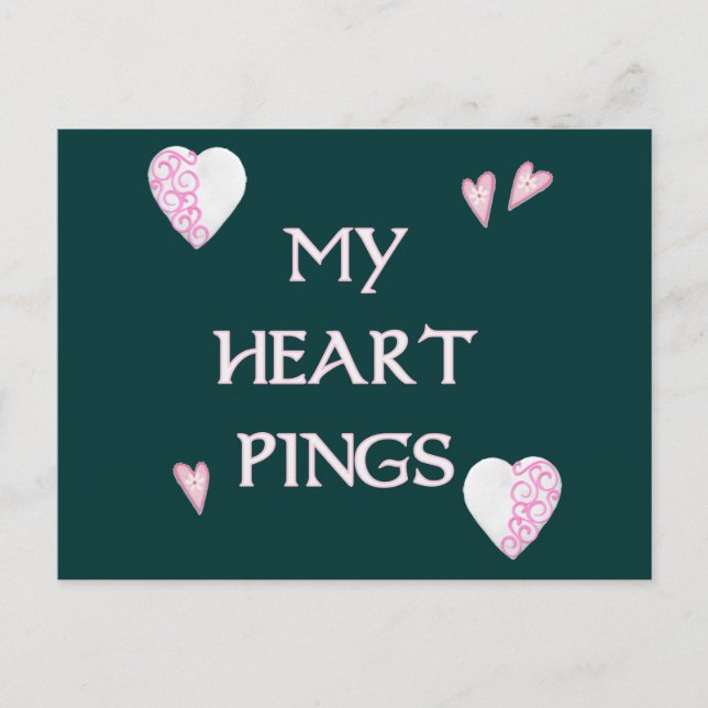 Heart Pings Ping Pong Vykort (Framsida)