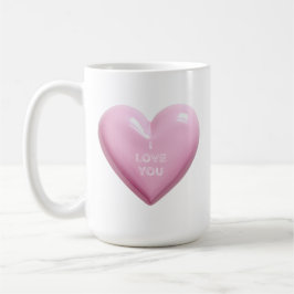 HEART PINK I LOVE YOU WEDDING ANNIVERSARY KAFFEMUGG