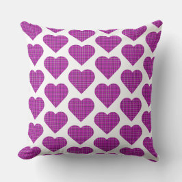 Heart Plaid Pink Purple Black Kudde