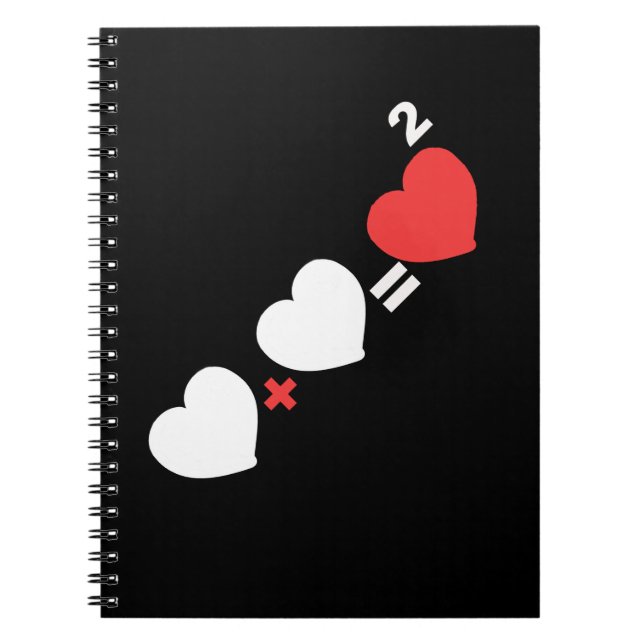 Heart Plus Heart Kärlek Math Anteckningsbok (Framsidan)