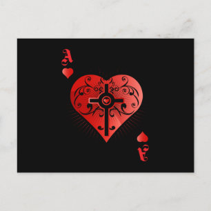 Heart Poker Ace Casino Vykort