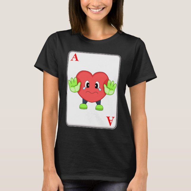 Heart Poker-kort T Shirt (Framsida)