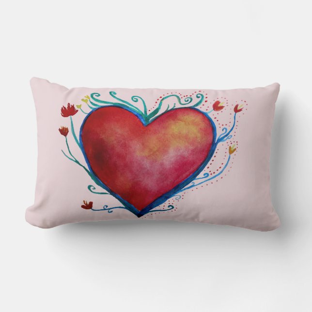 Heart Polyester Dekorativ kudde, Lumbar Pillow Lumbarkudde (Framsida)