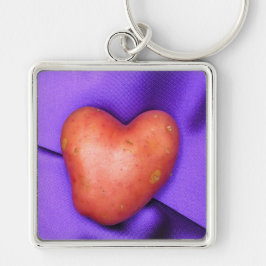 HEART POTATO-nyckelkedja Fyrkantig Silverfärgad Nyckelring