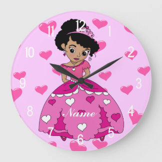 Heart Princess Illustration Stor Klocka