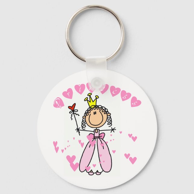 Heart Princess Stick figur Tshirts och Gifts Nyckelring (Framsida)