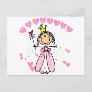 Heart Princess Stick figur Tshirts och Gifts Vykort