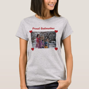 Heart Proud Godmor Kärlek personalize Photo Make T Shirt