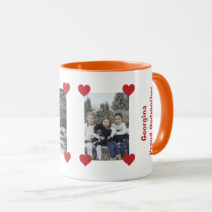 Heart Proud Godmor Kärlek personalize Photos Namn Mugg