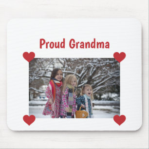 Heart Proud Grandma Kärlek personalize Fototillver Musmatta