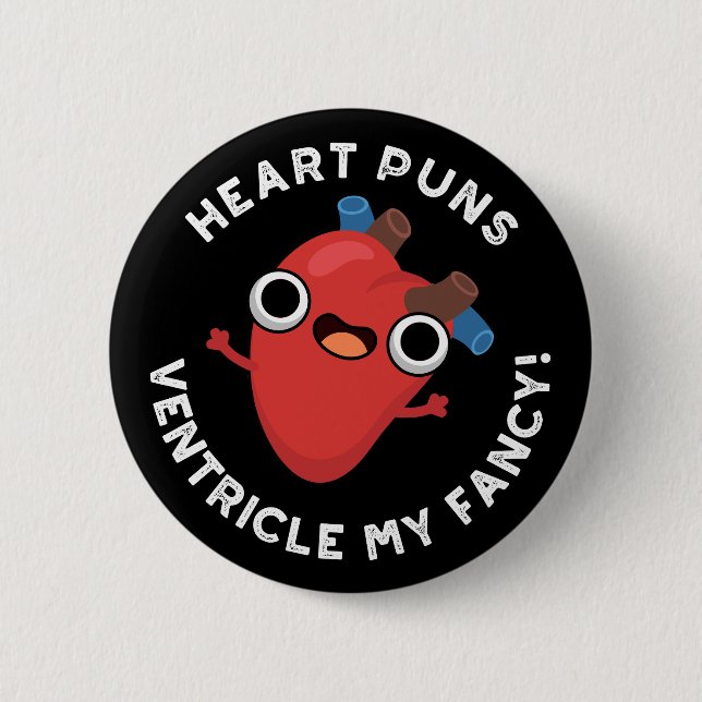 Heart Puns Ventricle My Finare Anatomy Pun Mörk BG Knapp (Framsida)