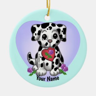 Heart Puppy Hund Julgransprydnad Keramik