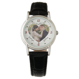 Heart Puzzle Bröllop Photo You Complete Me Rustic Armbandsur