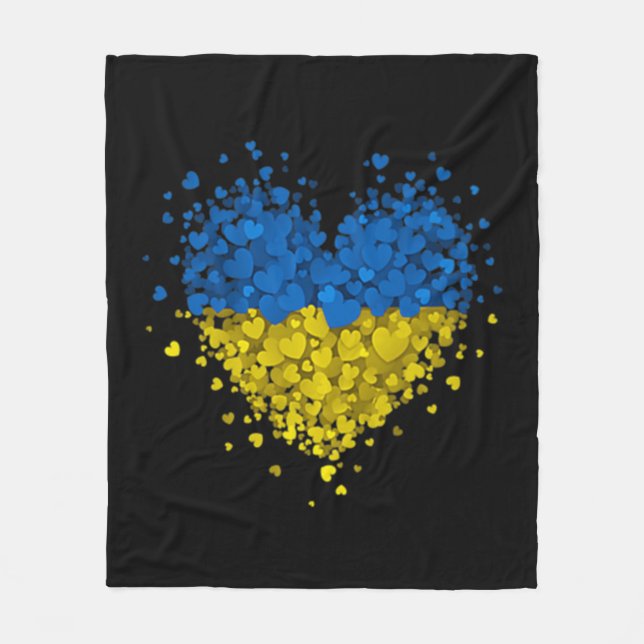Heart Puzzle Ukraina Kärlek Ukraina Ukrainas Flagg Fleecefilt (Framsidan)