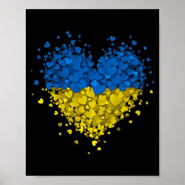 Heart Puzzle Ukraina Kärlek Ukraina Ukrainas Flagg Poster (Framsidan)