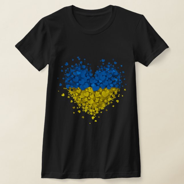 Heart Puzzle Ukraina Kärlek Ukraina Ukrainas Flagg T Shirt (Laydown)