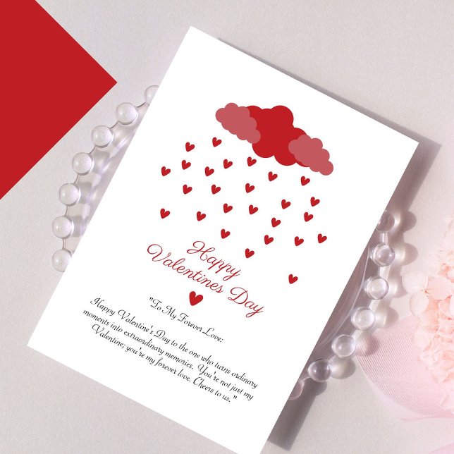 Heart Rain Red Delight par Valentines day Julkort (Skapare uppladdad)