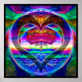 Heart Rainbow Livets träd Poster