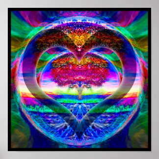 Heart Rainbow Livets träd Poster