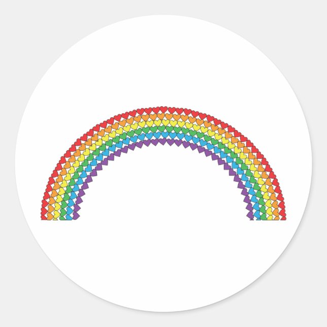 Heart Rainbow Runt Klistermärke (Framsida)