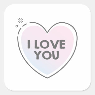 Heart ram och i kärlek, din text fyrkantigt klistermärke