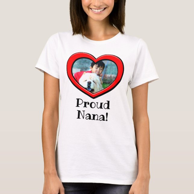 Heart Ram Proud Nana Photo Mors dag Anpassningsbar T Shirt (Framsida)