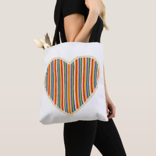 Heart Rand Tote Bag Tygkasse