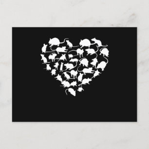 Heart Råtta Mouse Animal Lover Rodent Mice Pet Gif Vykort