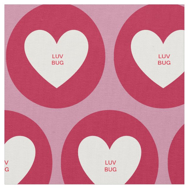 Heart Red Luv Kryp Fabric Tyg (Närbild)