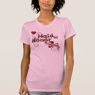 Heart & Red Swirls Maid of honor Tee