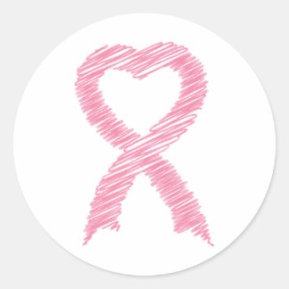 Heart Ribbon Scribble Sticker Runt Klistermärke