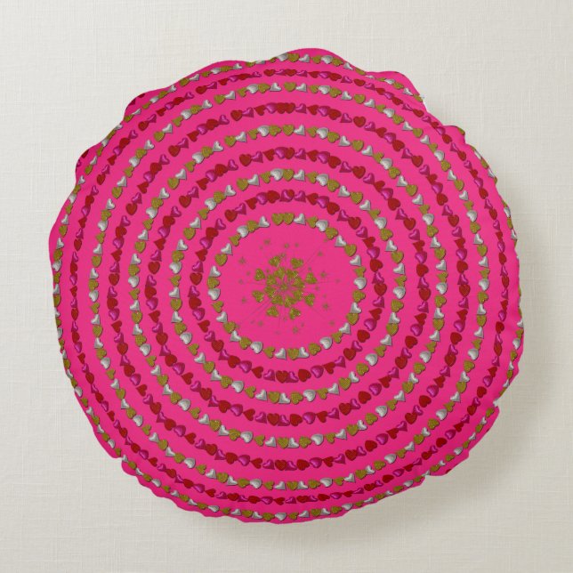 Heart Ringar Round Dekorativ kudde (Baksidan)
