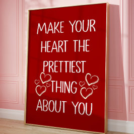 Heart Romantic Self Kärlek Citote Trendig Aestheti Poster