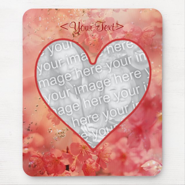 Heart Romantik Mousepad-Template Musmatta (Framsidan)