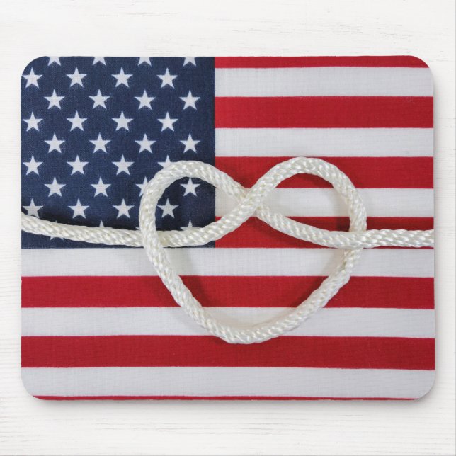 Heart Rope på amerikansk Flagga Musmatta (Framsidan)