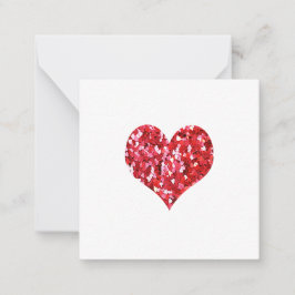HEART ROSA RED I KÄRLEK DU CHRISTMAS VALENTINE ANTECKNINGSKORT