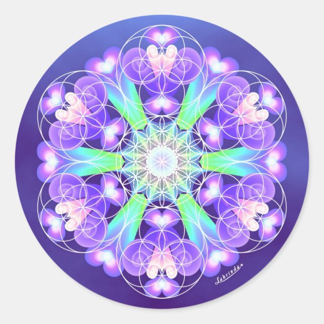 Heart Sång Runt Klistermärke (Framsida)