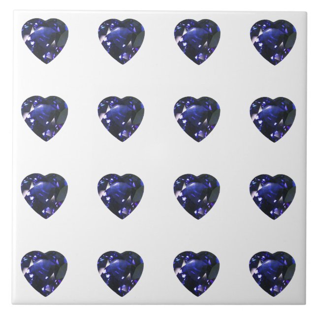 Heart Sapphire Blue Kakelplatta (Framsidan)