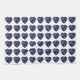 Heart Sapphire Blue Kökshandduk