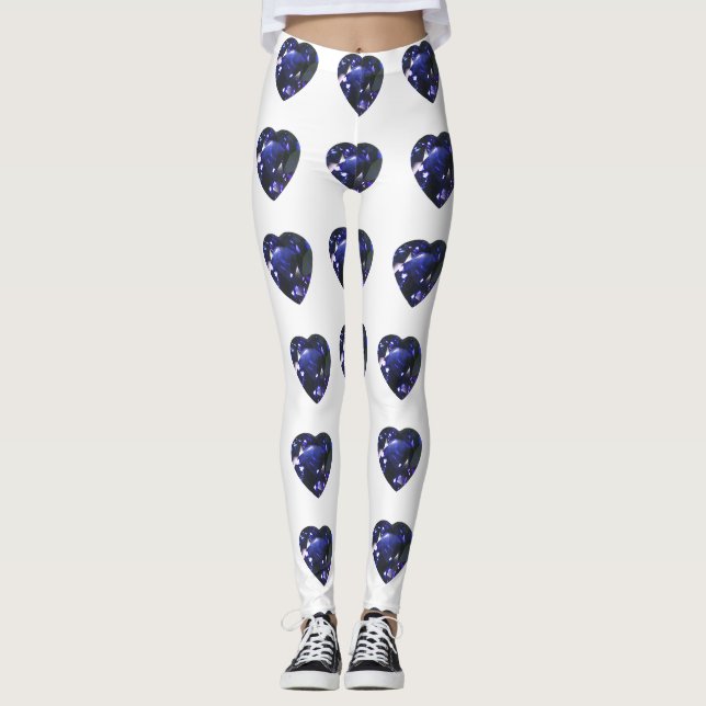 Heart Sapphire Blue Leggings (Framsida)