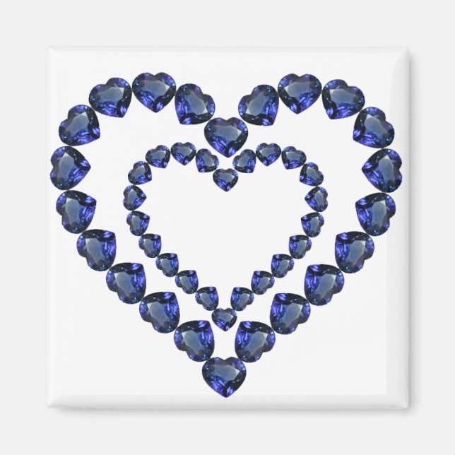 Heart Sapphire Gemstone Magnet (Framsidan)