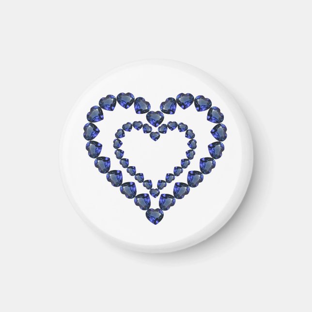 Heart Sapphire Gemstone Magnet (Framsidan)