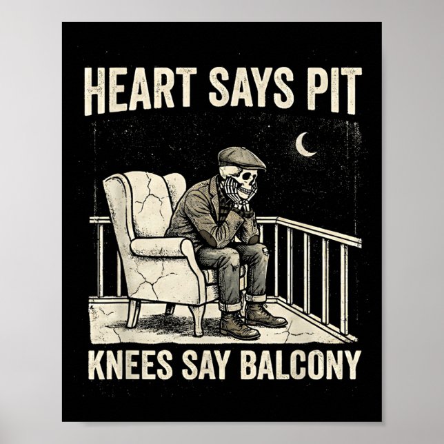 Heart Says T Knees Say Balcony Funny Old Men Music Poster (Framsidan)
