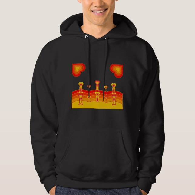 Heart-Scape Mäns Hoodie (Framsida)