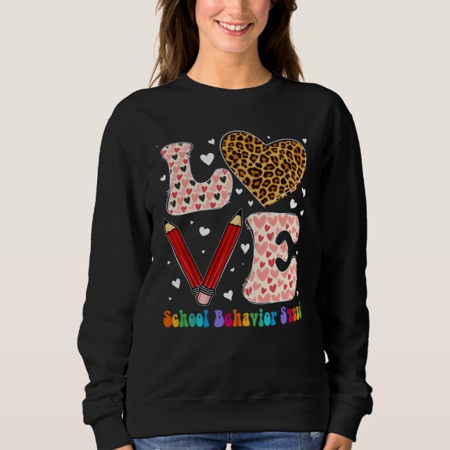 Heart School Behavior Squad Leopard Plaid Red Vale T Shirt (Framsida)