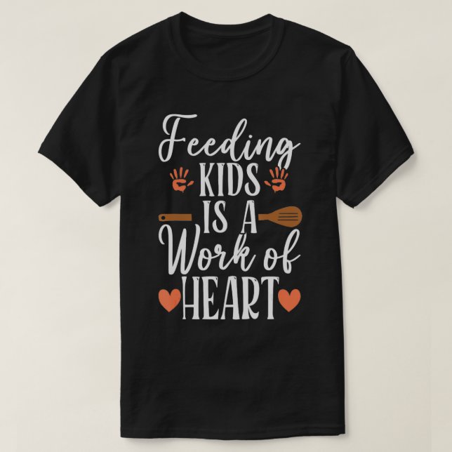 Heart School Lunch Dam Cafeteria Worker W T Shirt (Design framsida)