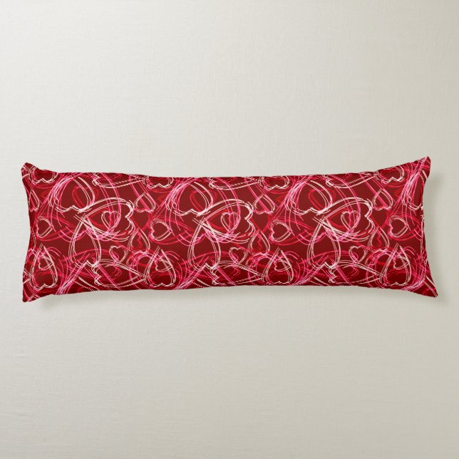 Heart Scribbles Ruby Red Kroppskudde (Baksidan)
