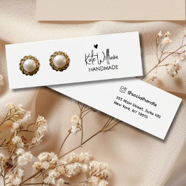 Heart Script Stud Earring Jewelry Visning Card Litet Visitkort
